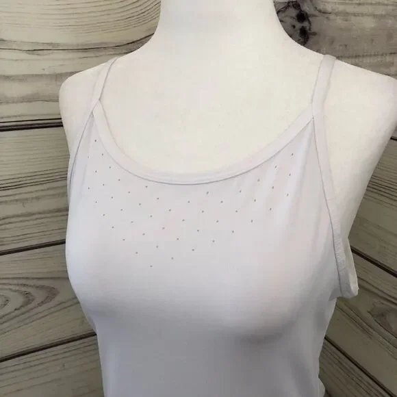 Nike Dri-Fit White Pinhole Backless Athletic Tank Small - Picture 3 of 7